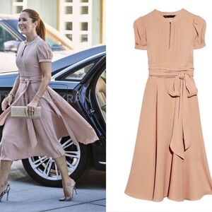 MARC By MARC JACOBS Mimi Old Rose Belted Silk Crepe Dress Size 2